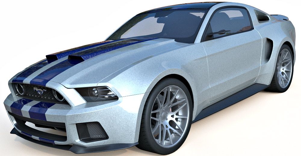 1950s Mustang GT 3D Model: Vintage Car Design