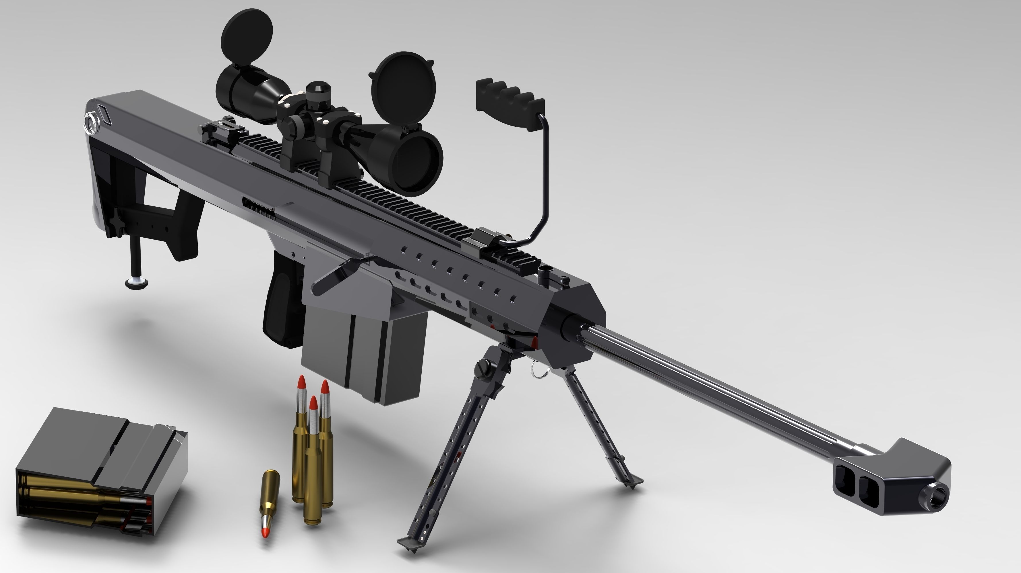 Barrett M107 50 Caliber Sniper Rifle Free 3D Model Stl Cgtrader Com Barrett M107 50 Caliber Sniper Rifle Free 3D Model Stl Cgtrader Com
