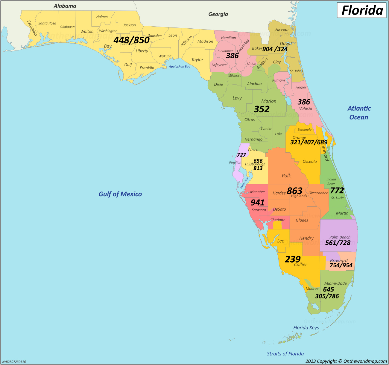 Florida Area Codes Map Of Florida Area Codes Florida Area Codes Map Of Florida Area Codes