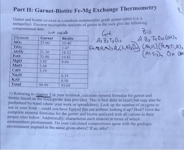 Garnet Biotite Fe Mg Exchange Callibration By Perchuk Lavrenteva Garnet Biotite Fe Mg Exchange Callibration By Perchuk Lavrenteva