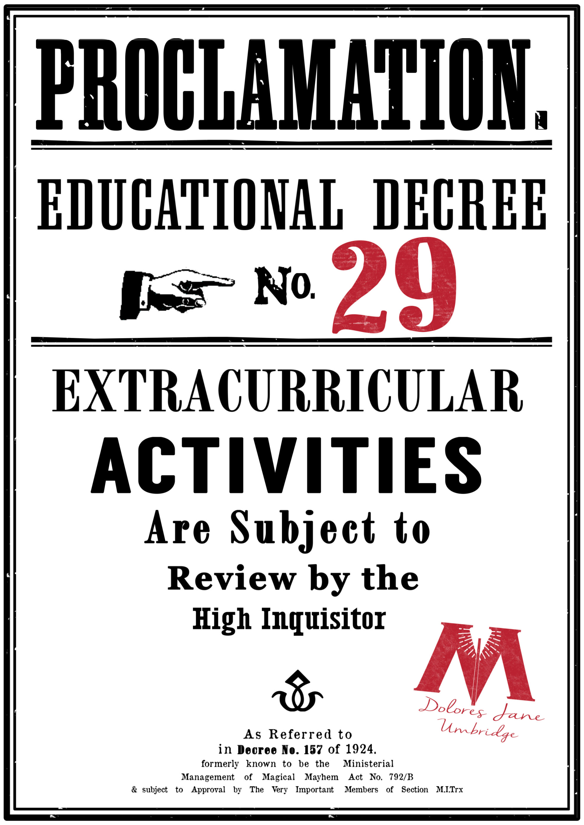 Harry Potter Educational Decrees Free Printables Paper Trail Design Harry Potter Educational Decrees Free Printables Paper Trail Design