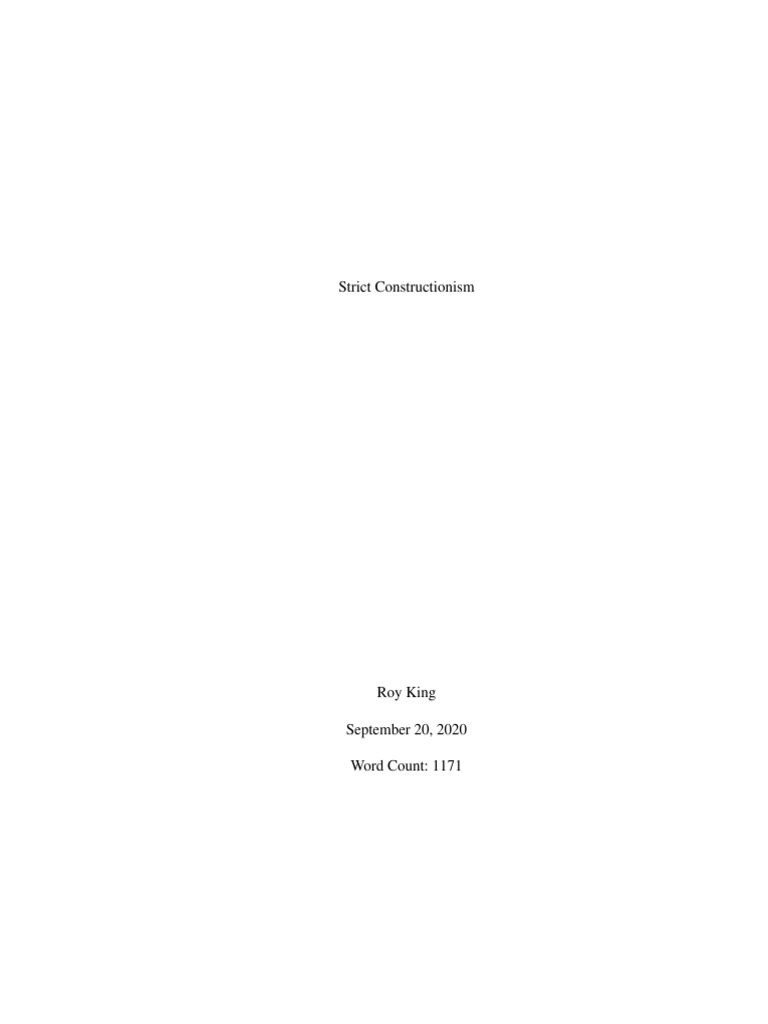 Is Strict Constructionism a Form of Judicial Activism?