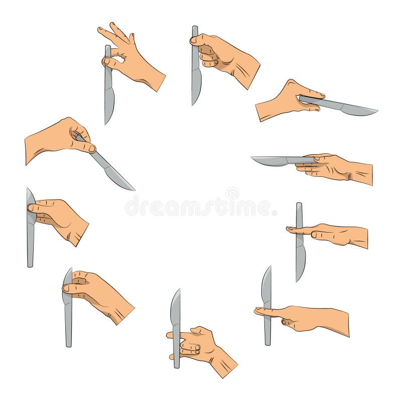 Knife In Hand Right And Wrong Ways To Hold Knife Stock Illustration Knife In Hand Right And Wrong Ways To Hold Knife Stock Illustration