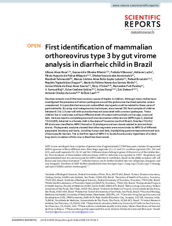 Mammalian Orthoreovirus Reassortment Proceeds With Little Constraint On Mammalian Orthoreovirus Reassortment Proceeds With Little Constraint On